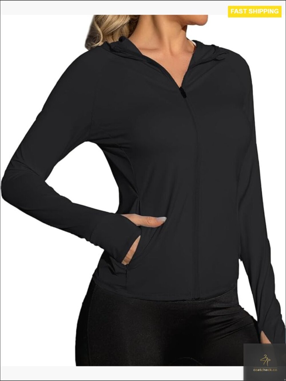 UPF 50+ Lightweight Sun Protection Hoodie Jacket Athletic Long Sleeve Zip Up